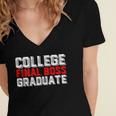 College Final Boss Graduate University Grad Gamer Graduation Women's Jersey Short Sleeve Deep V-Neck Tshirt