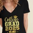 College Grad Class Of 2025 Senior Graduate Graduation Women's Jersey Short Sleeve Deep V-Neck Tshirt