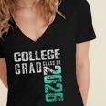College Grad Class Of 2026 Graduation Women's Jersey Short Sleeve Deep V-Neck Tshirt