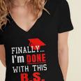 College GraduationShirt Senior Finally Done Women's Jersey Short Sleeve Deep V-Neck Tshirt