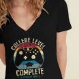 College Level Complete Class Of 2026 Gamer Graduation Grad Women's Jersey Short Sleeve Deep V-Neck Tshirt