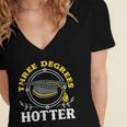 College Masters Degree Graduation Three Degrees Hotter Women's Jersey Short Sleeve Deep V-Neck Tshirt