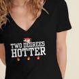 College Masters Degree Graduation Two Degrees Hotter Women's Jersey Short Sleeve Deep V-Neck Tshirt
