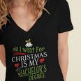 College Student Christmas Bachelors Degree Graduation Women's Jersey Short Sleeve Deep V-Neck Tshirt