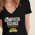 Computer Science Degree Graduation Senior Celebration Grad Women's Jersey Short Sleeve Deep V-Neck Tshirt