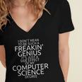 Computer Science Shirt Degree Genius Graduation Women's Jersey Short Sleeve Deep V-Neck Tshirt