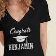 Congrats Benjamin College High School Graduation Women's Jersey Short Sleeve Deep V-Neck Tshirt