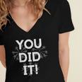 Congrats Tees You Did It Congratulations Graduation Win Promotion Women's Jersey Short Sleeve Deep V-Neck Tshirt