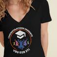 Congratulations Graduate You Did It Class Of 2024 Graduation Women's Jersey Short Sleeve Deep V-Neck Tshirt