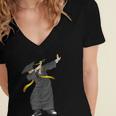 Cool Graduation Dab Dabbing Senior 2019 Grad Women's Jersey Short Sleeve Deep V-Neck Tshirt