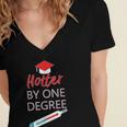 Cool Hotter By One Degree Graduation Teesadf Women's Jersey Short Sleeve Deep V-Neck Tshirt