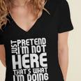 Cool Introvert Just Pretends I'm Not Heres Women's Jersey Short Sleeve Deep V-Neck Tshirt