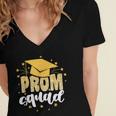 Cool Prom Squad 2025 Prom Graduation Party Matching 2025 Women's Jersey Short Sleeve Deep V-Neck Tshirt
