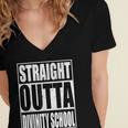 Cool Straight Outta Divinity School Graduation Shirt Women's Jersey Short Sleeve Deep V-Neck Tshirt