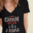 Corn Enthusiast Introvert Maize Farmer Planter Grower Women's Jersey Short Sleeve Deep V-Neck Tshirt