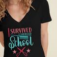 Cosmetology Graduation Tee I Survived Cosmetology School Women's Jersey Short Sleeve Deep V-Neck Tshirt