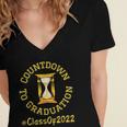 Countdown To Graduation Hourglass Senior Class Of 2022 Women's Jersey Short Sleeve Deep V-Neck Tshirt