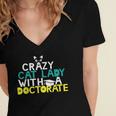 Crazy Cat Lady Doctorate Graduation T-Shirt Phd EdD Women's Jersey Short Sleeve Deep V-Neck Tshirt