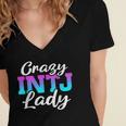 Crazy INTJ Lady Introvert Personality Women's Jersey Short Sleeve Deep V-Neck Tshirt
