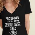 Criminal Justice Grad Proud Dad Vintage GraduationShirts Women's Jersey Short Sleeve Deep V-Neck Tshirt