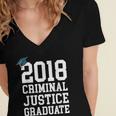 Criminal Justice Major Shirt 2018 Graduate Graduation E Women's Jersey Short Sleeve Deep V-Neck Tshirt