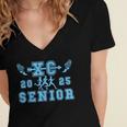 Cross Country Senior Night Senior 2025 Graduation Party 25 Women's Jersey Short Sleeve Deep V-Neck Tshirt