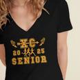 Cross Country Senior Night Senior 2025 Graduation Party 9 Women's Jersey Short Sleeve Deep V-Neck Tshirt