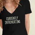 Currently Introverting I Introvert Women's Jersey Short Sleeve Deep V-Neck Tshirt