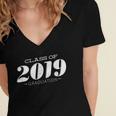 Cute Class Of 2019 Distressed Senior Graduation 2019 Women's Jersey Short Sleeve Deep V-Neck Tshirt