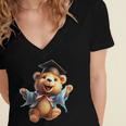 Cute Graduation Bear To Celebrate Your Graduate Women's Jersey Short Sleeve Deep V-Neck Tshirt