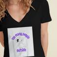 Cute Puppy With a Quote For Introverts Women's Jersey Short Sleeve Deep V-Neck Tshirt Cute Puppy With a Quote For Introverts Women's Jersey Short Sleeve Deep V-Neck Tshirt