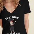Dabbing Graduation Boy Class Of 2019 We Out Women's Jersey Short Sleeve Deep V-Neck Tshirt