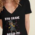 Dabbing Graduation Class Of 2025 Girls 5th Grade Nailed It Women's Jersey Short Sleeve Deep V-Neck Tshirt