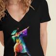 Dabbing Graduation Women Women's Jersey Short Sleeve Deep V-Neck Tshirt