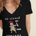 The Dabbing Llama Graduation Class Of 2018 T-Shirt Women's Jersey Short Sleeve Deep V-Neck Tshirt