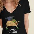 Dabbing Taco 6th Grade Graduation Shirt Sixth Grade Later Women's Jersey Short Sleeve Deep V-Neck Tshirt