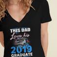 Dad Of a 2019 Graduate Shirt Proud Dad Graduation Grad Shirt Women's Jersey Short Sleeve Deep V-Neck Tshirt