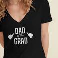 Dad Of The Grad School College University Graduation Women's Jersey Short Sleeve Deep V-Neck Tshirt