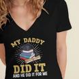 My Dad Did It Graduation My Dad Did It My Daddy Did It Women's Jersey Short Sleeve Deep V-Neck Tshirt
