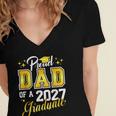 Dad Graduation Senior 2027 Proud Dad Of a 2027 Graduate Women's Jersey Short Sleeve Deep V-Neck Tshirt