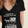 Dad Please Be Patient With Me I'm From The 1900s Vintage Women's Jersey Short Sleeve Deep V-Neck Tshirt