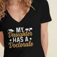 My Daughter Has A Doctorate Graduation Mom PhD Graduate Mom Women's Jersey Short Sleeve Deep V-Neck Tshirt