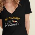 My Daughter Mastered It Daughter Master Graduation Women's Jersey Short Sleeve Deep V-Neck Tshirt