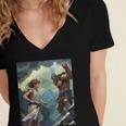 David And Goliath Bible Book Of Samuel King David Comic Women's Jersey Short Sleeve Deep V-Neck Tshirt