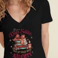 Dear Santa Only My Books Were Naughty Women's Jersey Short Sleeve Deep V-Neck Tshirt Dear Santa Only My Books Were Naughty Women's Jersey Short Sleeve Deep V-Neck Tshirt