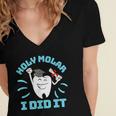 Dentist Hygienist Dental Graduation Holy Molar I Did It Women's Jersey Short Sleeve Deep V-Neck Tshirt