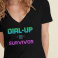 Dial Up Survivor Retro Modem Nostalgia Tech Top Women's Jersey Short Sleeve Deep V-Neck Tshirt Dial Up Survivor Retro Modem Nostalgia Tech Top Women's Jersey Short Sleeve Deep V-Neck Tshirt