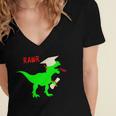 Dinosaur Rawr Diploma Grad Graduate Graduation Women's Jersey Short Sleeve Deep V-Neck Tshirt