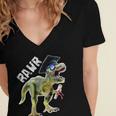 DinosaurRex Rawr Last Day Of School Graduation Shirt Women's Jersey Short Sleeve Deep V-Neck Tshirt