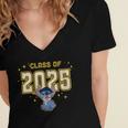 Disney Lilo & Stitch Graduation 2025 Stitch Collegiate Women's Jersey Short Sleeve Deep V-Neck Tshirt